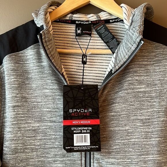 SPYDER ACTIVE Gray Hoodie size M NWT - Picture 2 of 9